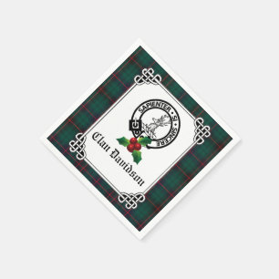 Clan Davidson Crest Badge & Tartan Holiday Napkin