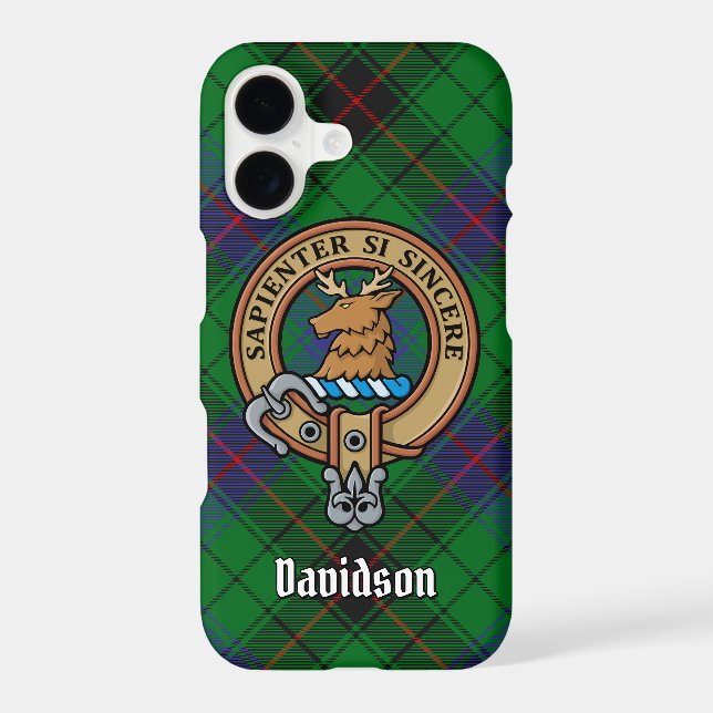 Clan Davidson Crest over Tartan (Back)