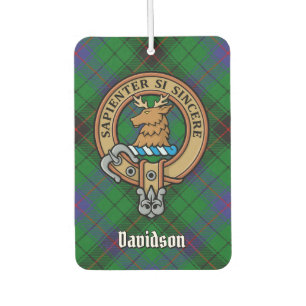 Clan Davidson Crest over Tartan Air Freshener