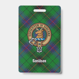 Clan Davidson Crest over Tartan Badge