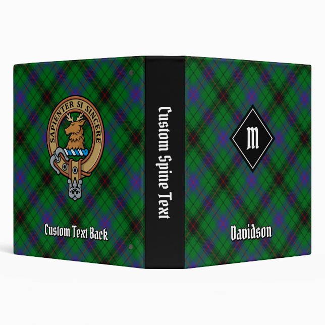 Clan Davidson Crest over Tartan Binder (Background)
