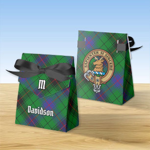 Clan Davidson Crest over Tartan Favor Box