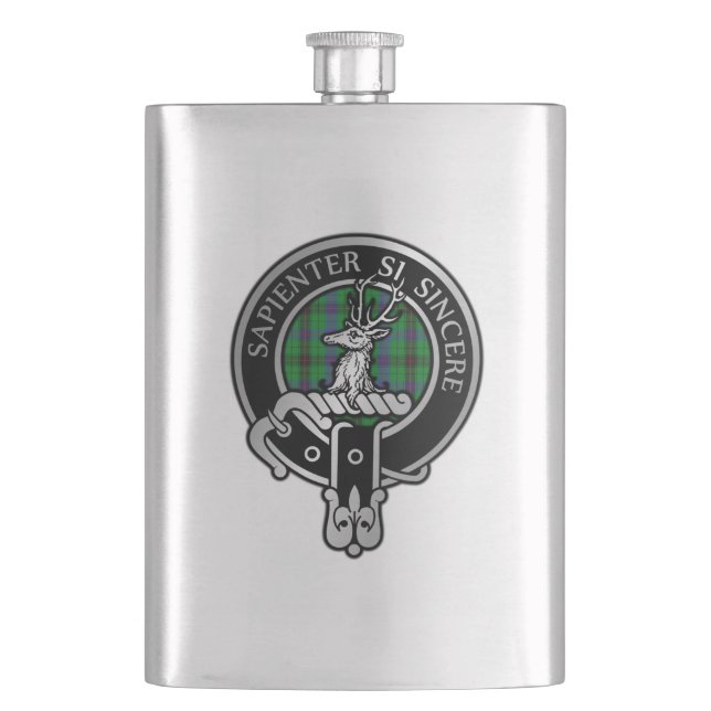 Clan Davidson Crest & Tartan Flask (Front)