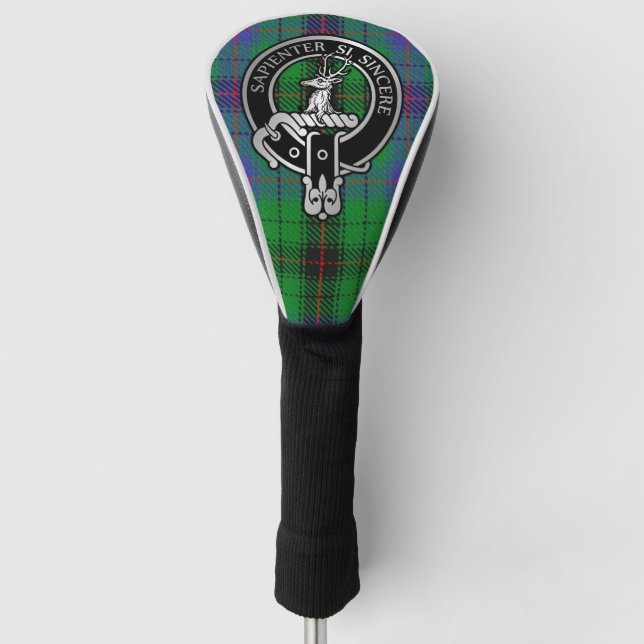 Clan Davidson Crest & Tartan Golf Head Cover (Front)