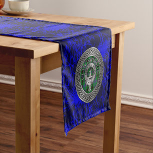Clan Davidson Crest & Tartan Knot Short Table Runner