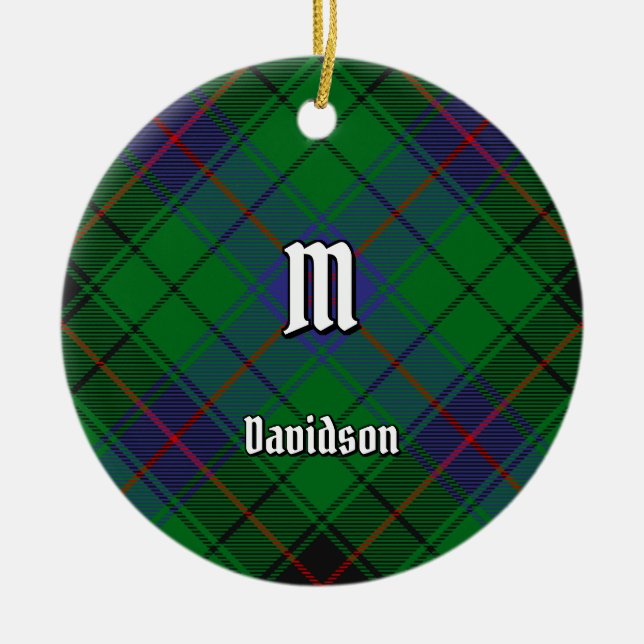 Clan Davidson Tartan Ceramic Ornament (Front)