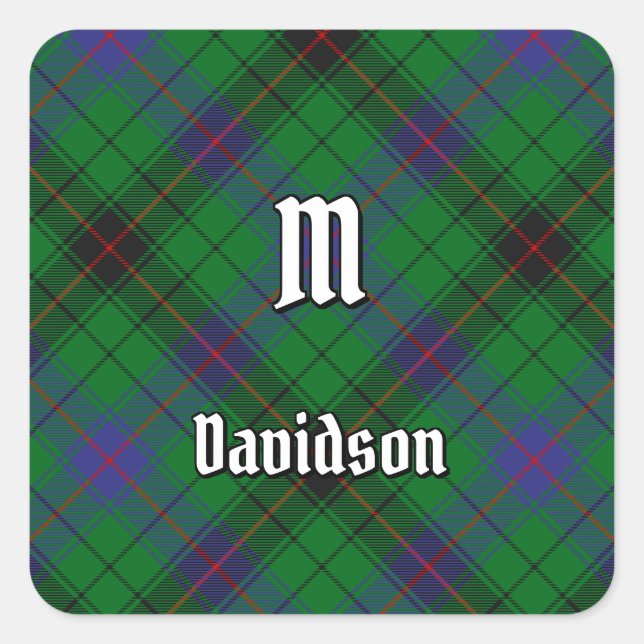 Clan Davidson Tartan Square Sticker (Front)