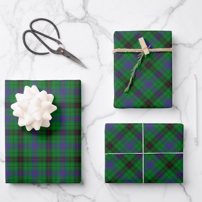 Clan Davidson Tartan Wrapping Paper Sheet (Front)
