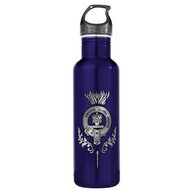 Clan Donnachaidh Crest & Scottish Thistle 710 Ml Water Bottle (Front)