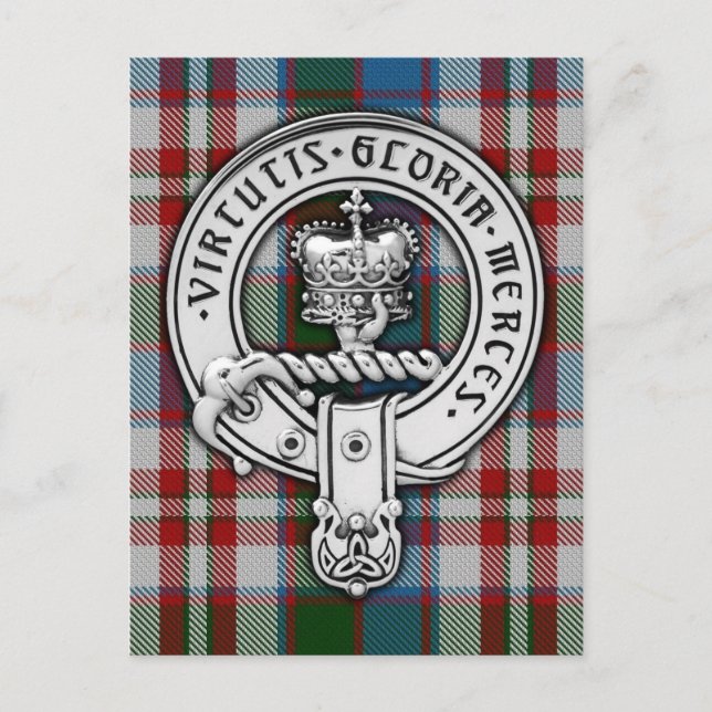 Clan Donnachaidh (Robertson) Crest & Dress Tartan Postcard (Front)