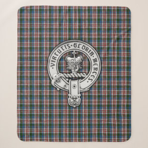 Clan Donnachaidh (Robertson) Crest & Dress Tartan Sherpa Blanket