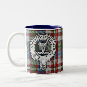 Clan Donnachaidh (Robertson) Crest & Dress Tartan Two-Tone Coffee Mug