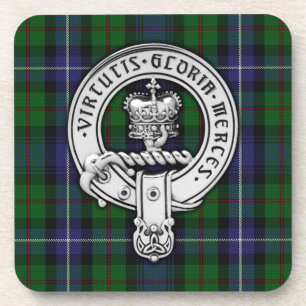 Clan Donnachaidh (Robertson) Crest /Hunting Tartan Coaster