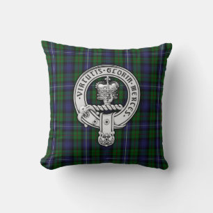 Clan Donnachaidh (Robertson) Crest /Hunting Tartan Throw Pillow