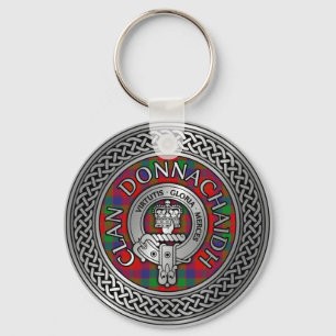 Clan Donnachaidh   Robertson Crest & Tartan Knot Keychain