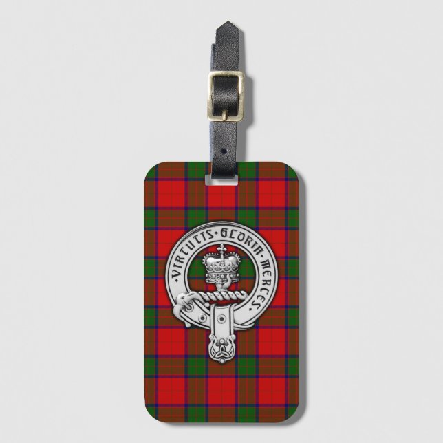 Clan Donnachaidh (Robertson) Crest & Tartan Luggage Tag (Front Vertical)