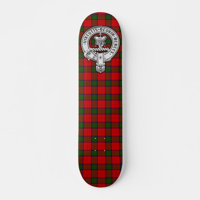 Clan Donnachaidh (Robertson) Crest & Tartan Skateboard (Front)