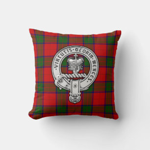 Clan Donnachaidh (Robertson) Crest & Tartan Throw Pillow
