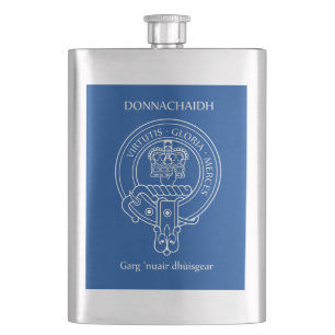 Clan Donnachaidh (Robertson) Crest & War Cry Hip Flask