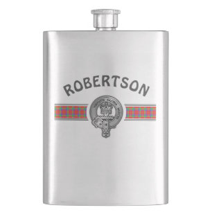 Clan Donnachaidh Robertson (Edit) Crest & Tartan Hip Flask