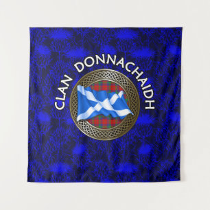 Clan Donnachaidh   Robertson Tartan Knot & Flag Tapestry
