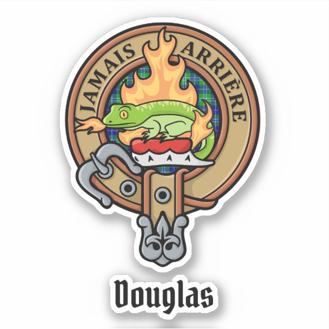 Clan Douglas Crest over Tartan (Front)
