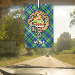 Clan Douglas Crest over Tartan Air Freshener