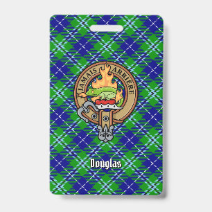 Clan Douglas Crest over Tartan Badge