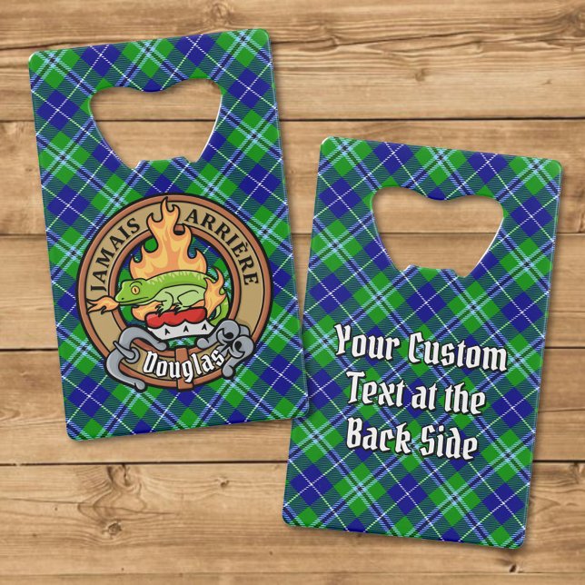 Clan Douglas Crest over Tartan Credit Card Bottle Opener (Creator Uploaded)