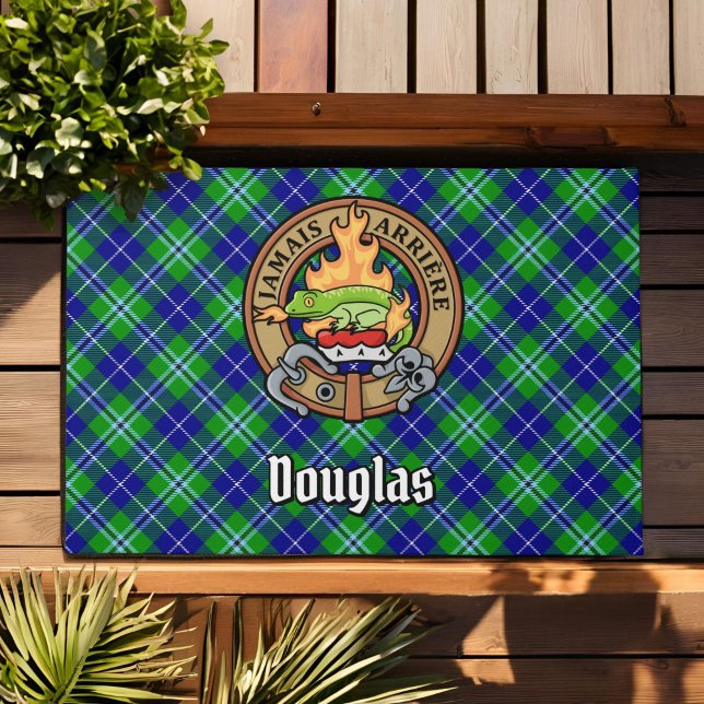 Clan Douglas Crest over Tartan Doormat (Creator Uploaded)