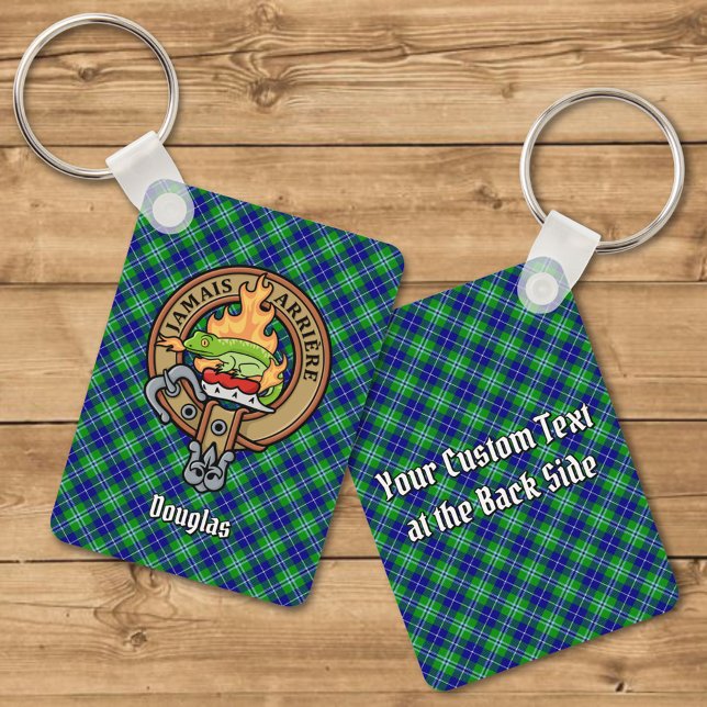 Clan Douglas Crest over Tartan Keychain (Creator Uploaded)