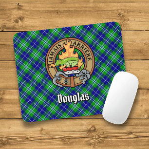 Clan Douglas Crest over Tartan Mouse Pad