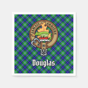 Clan Douglas Crest over Tartan Napkin