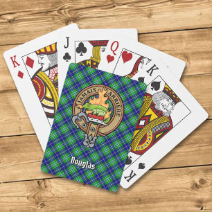 Clan Douglas Crest over Tartan Playing Cards