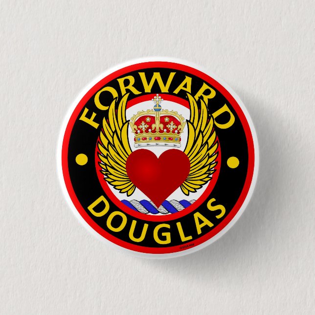 Clan Douglas "FORWARD" Button Badge (small) (Front)