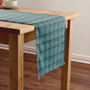 Clan Douglas Light Green and Blue Ancient Tartan Short Table Runner