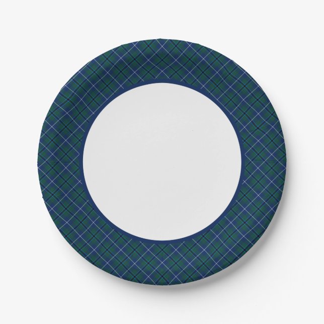 Clan Douglas Modern Tartan Border Paper Plate (Front)