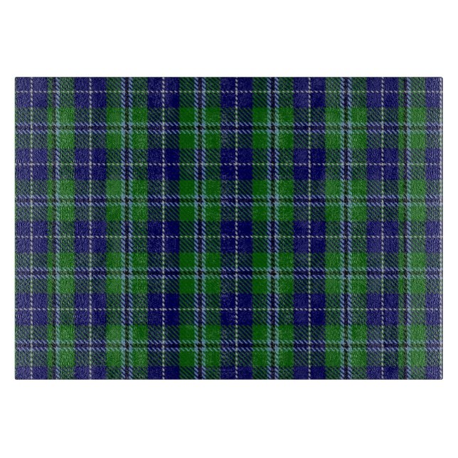 Clan Douglas Plaid Glass Cutting Board (Front)