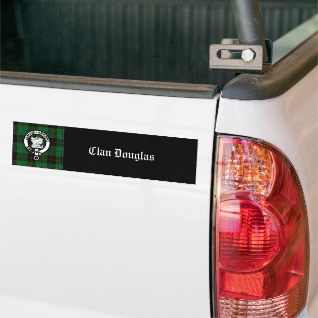 Clan Douglas Tartan Crest Bumper Sticker (On Truck)
