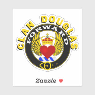 Clan Douglas "Winged Heart" Window Sticker