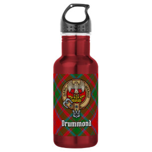 Clan Drummond Crest over Tartan 532 Ml Water Bottle