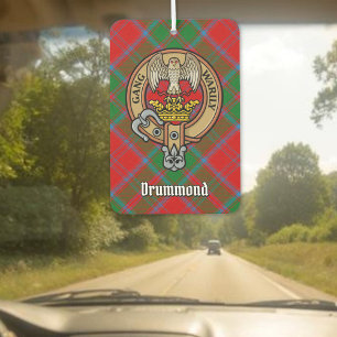 Clan Drummond Crest over Tartan Air Freshener