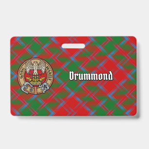 Clan Drummond Crest over Tartan Badge