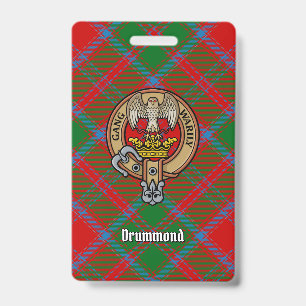 Clan Drummond Crest over Tartan Badge