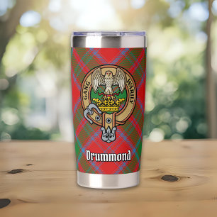 Clan Drummond Crest over Tartan Insulated Tumbler