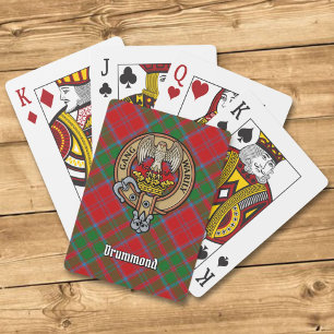 Clan Drummond Crest over Tartan Playing Cards