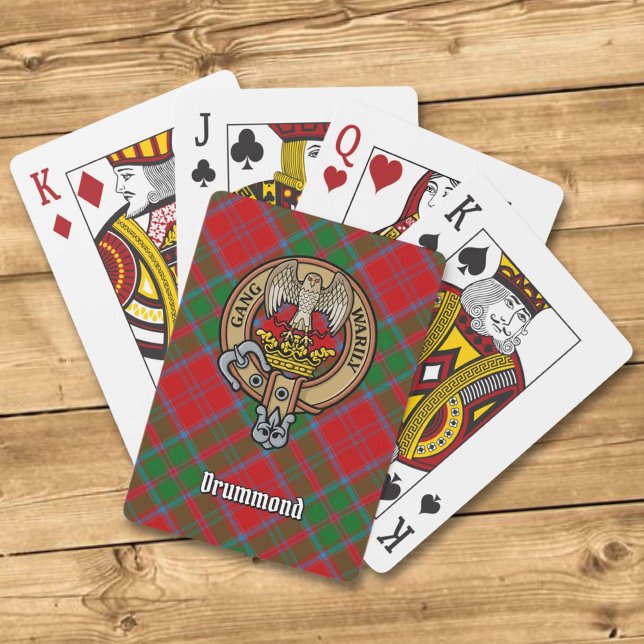 Clan Drummond Crest over Tartan Playing Cards (Creator Uploaded)