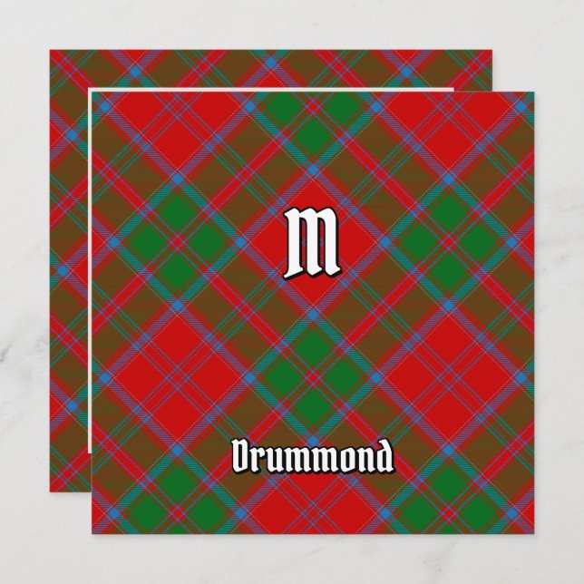 Clan Drummond Tartan Invitation (Front/Back)