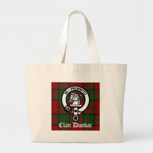 Clan Dunbar Tartan & Crest Badge Large Tote Bag