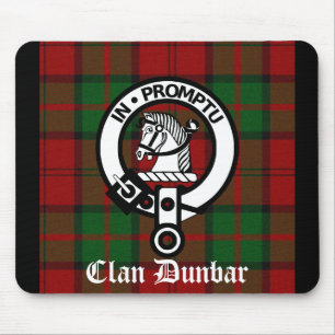 Clan Dunbar Tartan & Crest Badge Mouse Pad